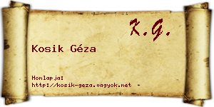 Kosik Géza névjegykártya