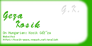 geza kosik business card